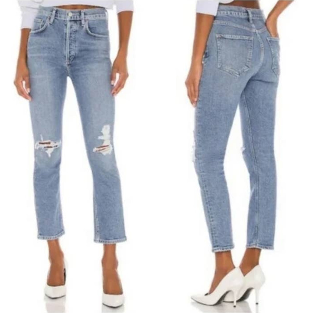 AGOLDE Riley High Rise Straight Leg Crop Jeans 29